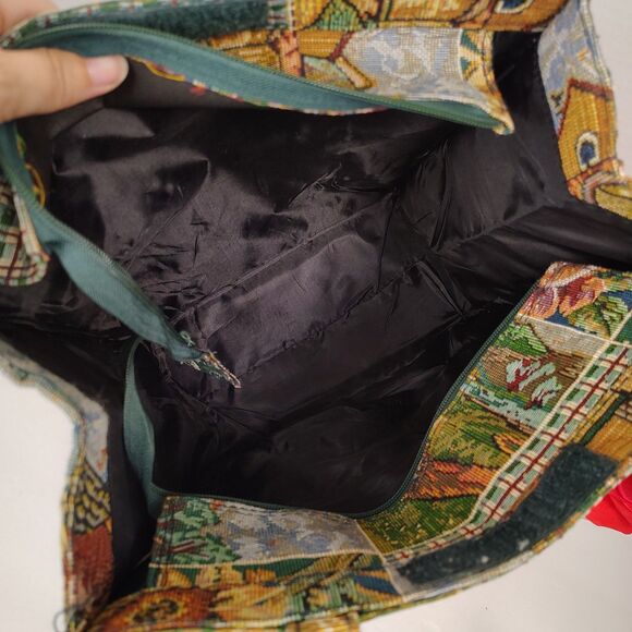 RARE 🔥 Pioneer Express Tapestry Tote Farm Flowers Cottage Country Ducks - Picture 9 of 14